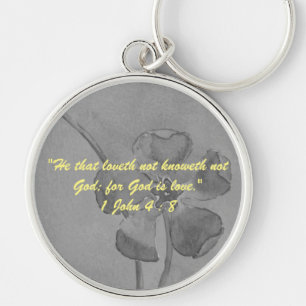 1 John 4:8 "---for God is love." Bible truths  Key Keychain