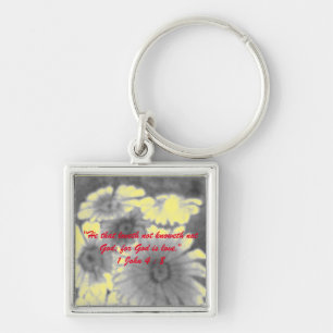 1 John 4:8 "---for God is love." Bible truths Key Keychain
