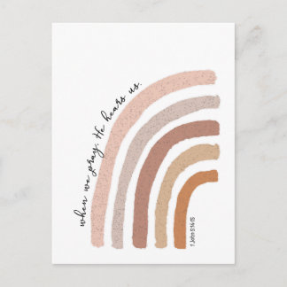 1 John 5:15 - Boho Rainbow Postcard
