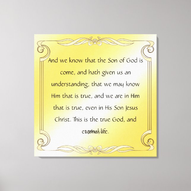 1 John 5:20 Canvas Print (Front)