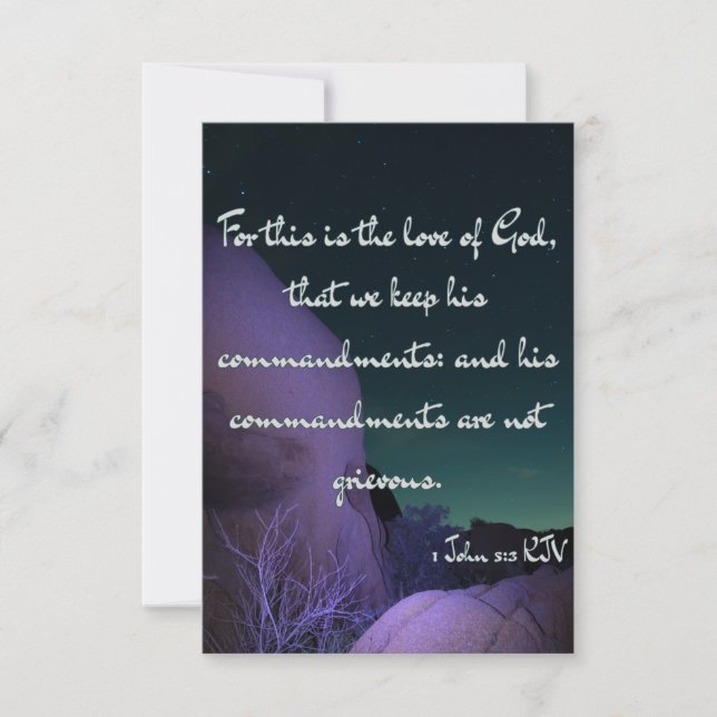 1 John 5:3 KJV Bible Verse Pic Flat Greeting Card (Front)