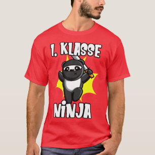 1 Klasse Ninja Panda Kinder Einschulung T-Shirt