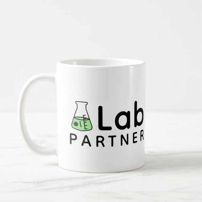 #1 Lab Partner Science Friend Erlenmeyer Flask     Coffee Mug (Left)
