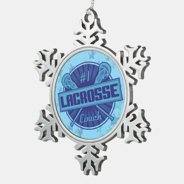 #1 Lacrosse Coach Christmas Tree Ornament (Right)