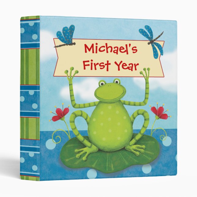 1" Leap Frog Scrapbook Photo Binder Dragonfly (Front/Spine)