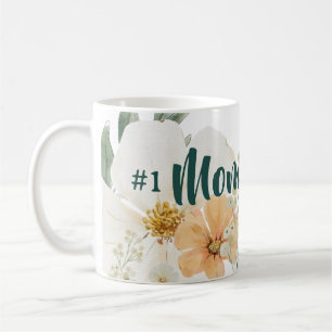 #1 Maman Mug de la fête des Mères.  Élégant floral