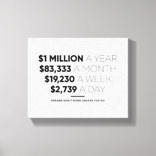 1 Million a Year   Motivational Quote Wall Art