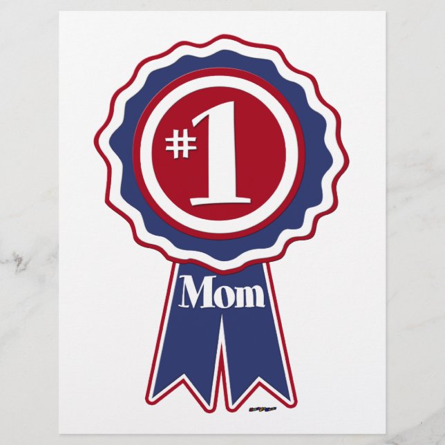 #1 Mom Blue Ribbon (Front)