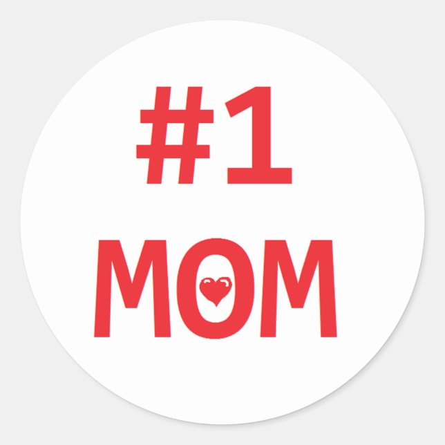 #1 Mom Classic Round Sticker (Front)