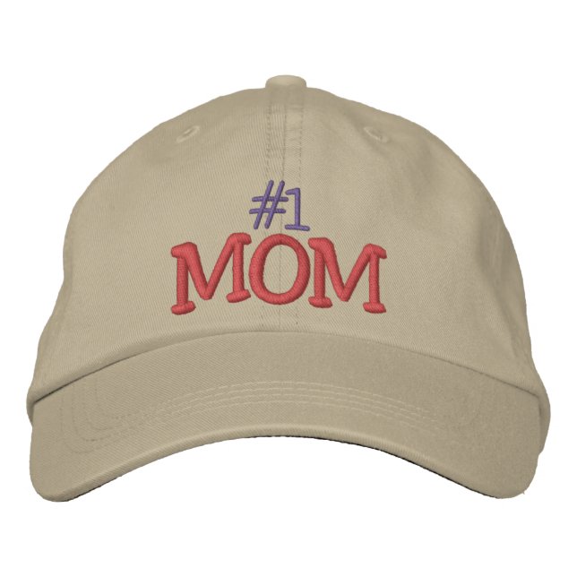 #1 Mom  ... ; ) Embroidered Hat (Front)