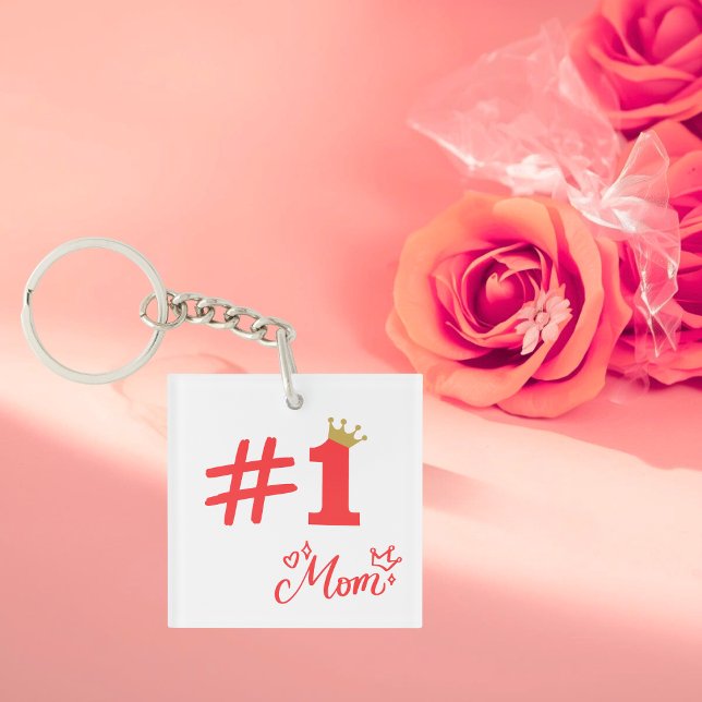 #1 Mom Love Personalized Acrylic Keychain (Créateur téléchargé)