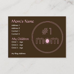 #1 Mom - Mommy Card - Brown & Pink Design