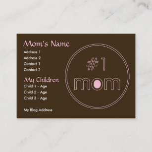 #1 Mom - Mommy Card - Brown & Pink Design