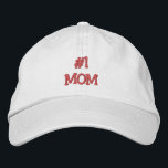 #1 MOM-Mother's Day/Birthday Embroidered Hat<br><div class="desc">If you think your Mom is #1, then this will be the perfect gift for her on Mother's Day or her birthday. Features the text "#1 Mom" in pink, on a white ball cap, but of course you can customize the text, change the colour of the ball cap, and the...</div>
