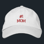 #1 MOM-Mother's Day/Birthday Embroidered Hat<br><div class="desc">If you think your Mom is #1, then this will be the perfect gift for her on Mother's Day or her birthday. Features the text "#1 Mom" in pink, on a white ball cap, but of course you can customize the text, change the colour of the ball cap, and the...</div>