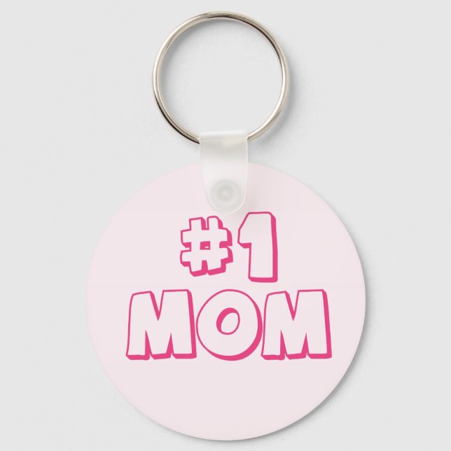 #1 Mom Number One Mom Keychain (Front)