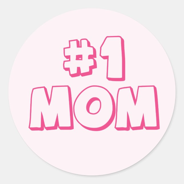 #1 Mom Number One Mom T-shirt Sticker (Front)