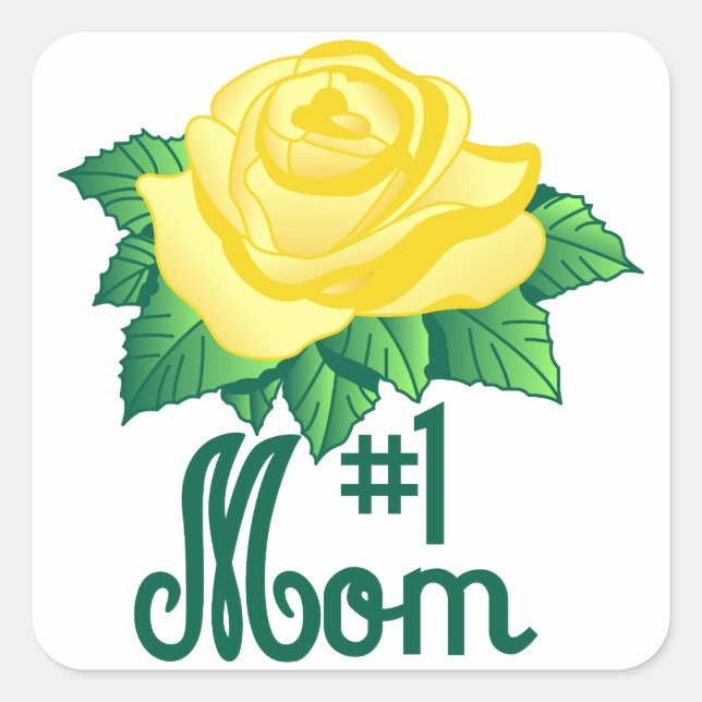 #1 Mom Square Sticker (Front)