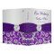 1" Monogram Purple, Silver Damask Wedding Binder