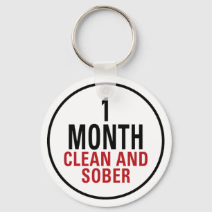 1 Month Clean and Sober Keychain