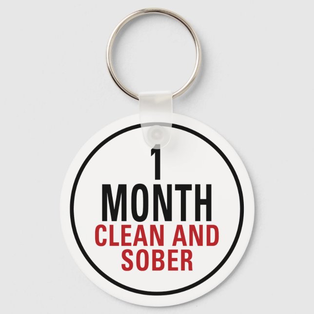 1 Month Clean and Sober Keychain (Front)
