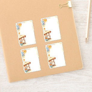 1 Mouse with blue umbrella orange pink flowers