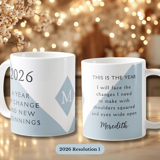 1. New Year Resolution for 2026 Year of Change  Coffee Mug (2026 Year of Change Dusty Blue Resolution 1 Coffee Mug)