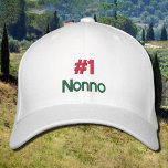 #1 Nonno Custom Baseball Cap<br><div class="desc">#1 Nonno Text Design in Italian Celebrate your Nonno with this stylish #1 Nonno cap, featuring a bold Italian text design in red, white, and green. Show him he's the best with this thoughtful and practical gift, perfect for any occasion. The embroidered design adds a high-quality touch, while the Flexfit...</div>