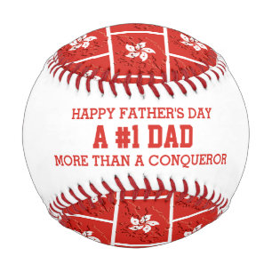 #1 NUMBER 1 DAD Conqueror HONG KONG Flag Baseball