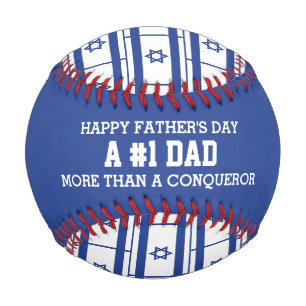 #1 NUMBER 1 DAD Father's Day ISRAEL Flag Baseball