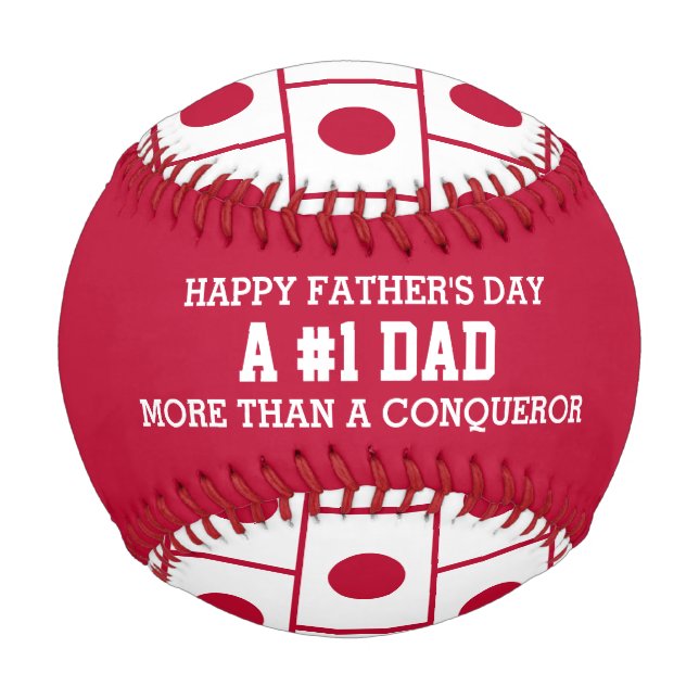 #1 NUMBER 1 DAD Father's Day JAPAN FLAG Baseball (Front)
