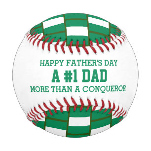 #1 NUMBER 1 DAD Father's Day NIGERIA FLAG Baseball