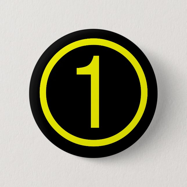 1 number one 2 inch round button (Front)