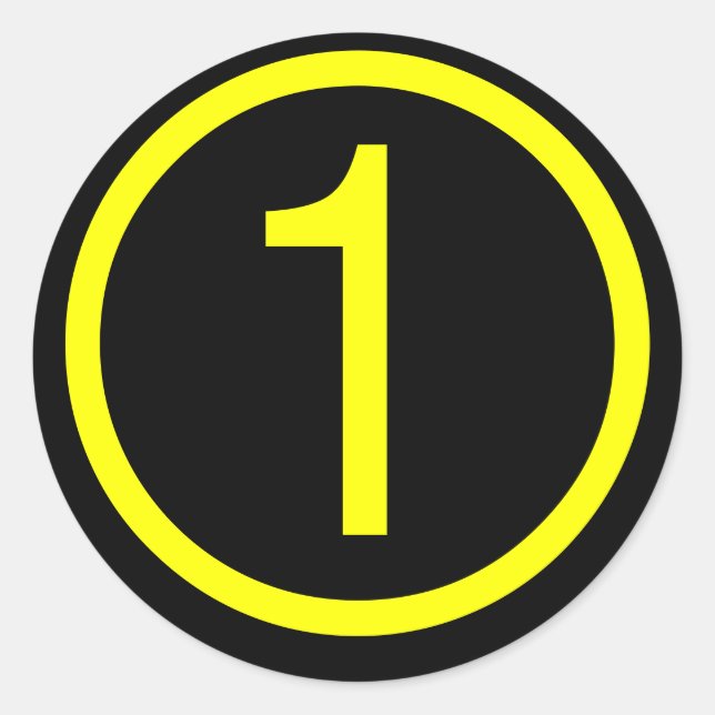 1 number one classic round sticker (Front)