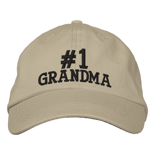#1 Number One Grandma Embroidered Cap (Front)