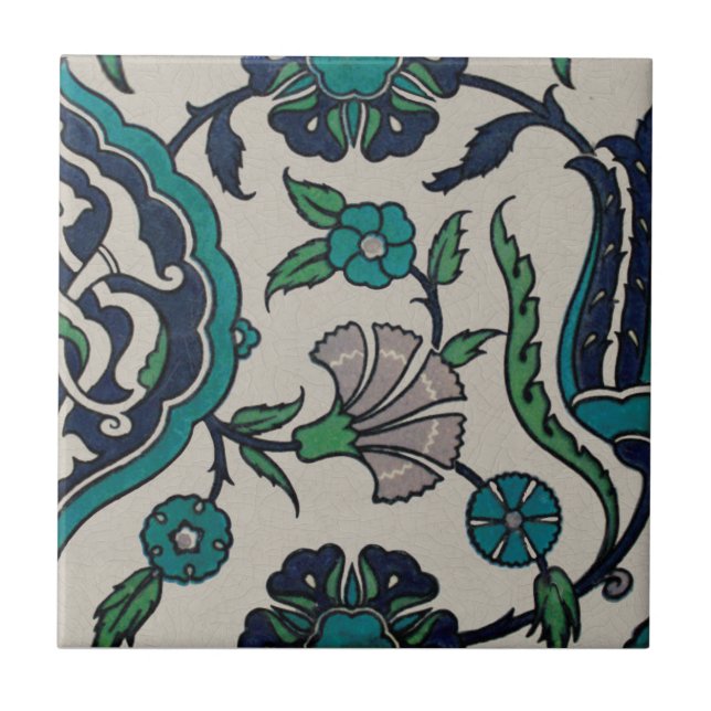 1 of 2 Persian Overall Floral Carnation Repro  Tile (Front)