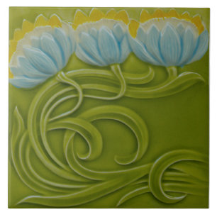 #1 of 3 Repro German Art Nouveau Jugendstil Tile