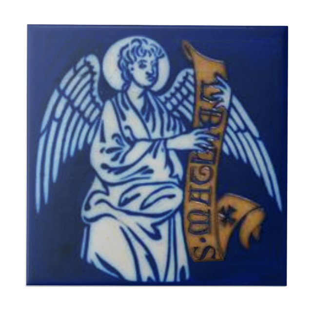 1 of 4 Evangelist St Matthew  Repro Gothic Style Tile (Front)