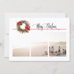 1 or 3 Photo with Holiday Wreath Christmas
