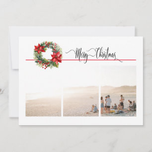 1 or 3 Photo with Holiday Wreath Christmas