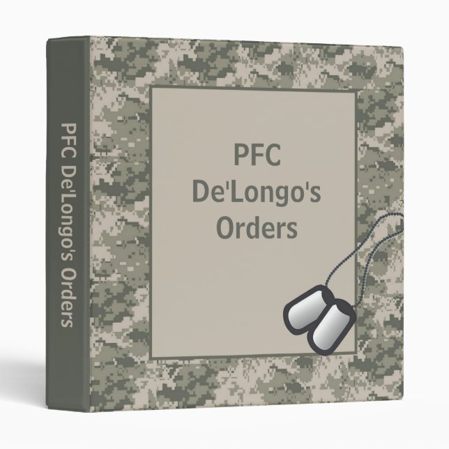 1"  Orders Book Photo Binder ARMY ACU Camo Camoufl (Front/Spine)