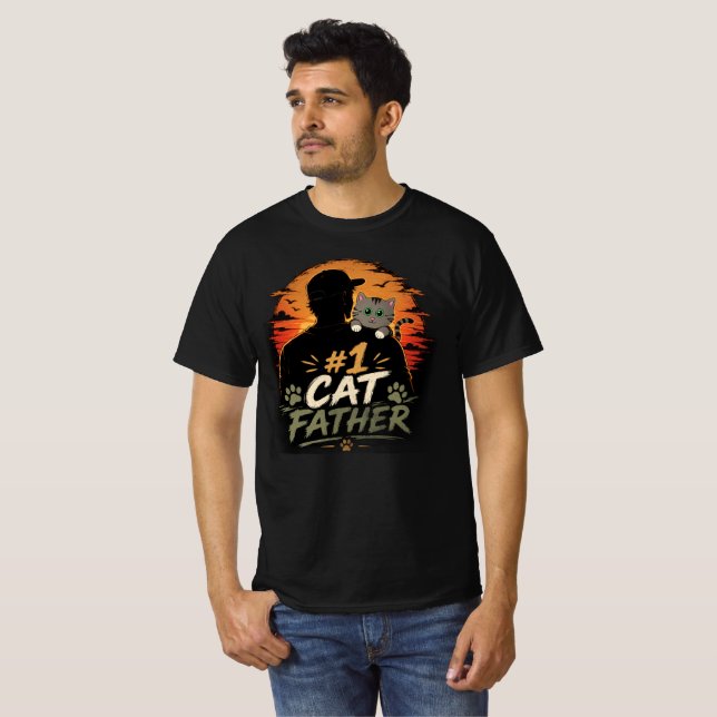 #1 Papa Chat Le Meilleur Ami de Papa T-Shirt Chat (Devant entier)