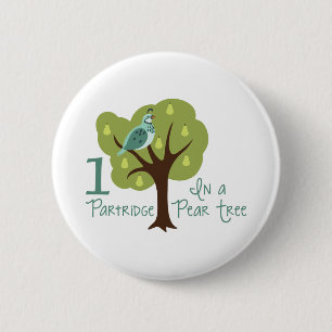 1 Partridge In Pear Tree 2 Inch Round Button