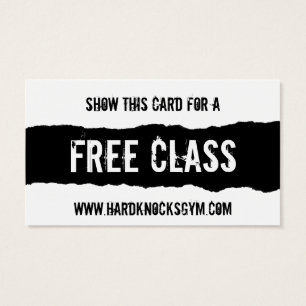 1 Pass VIP carte de visite de salle de gym de clas