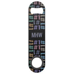 “# 1” Pattern custom monogram bottle openers Speed Bottle Opener
