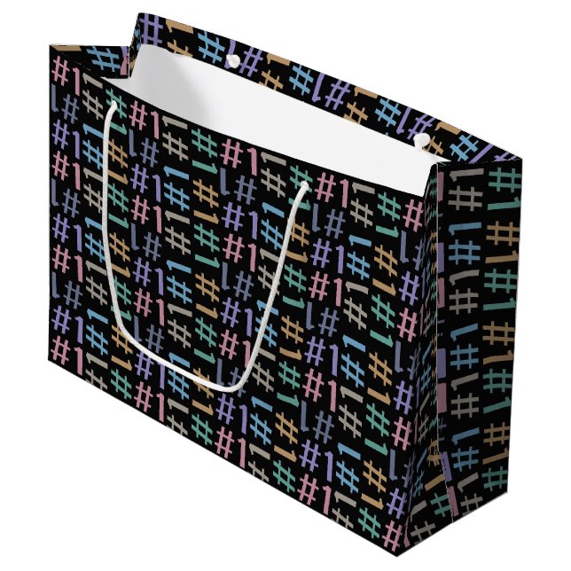 “# 1” Pattern gift bag (Front Angled)