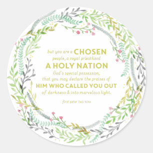 1 Peter 2:9 Classic Round Sticker