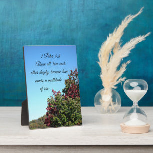 1 Peter 4:8 Above all, love each other deeply Plaque