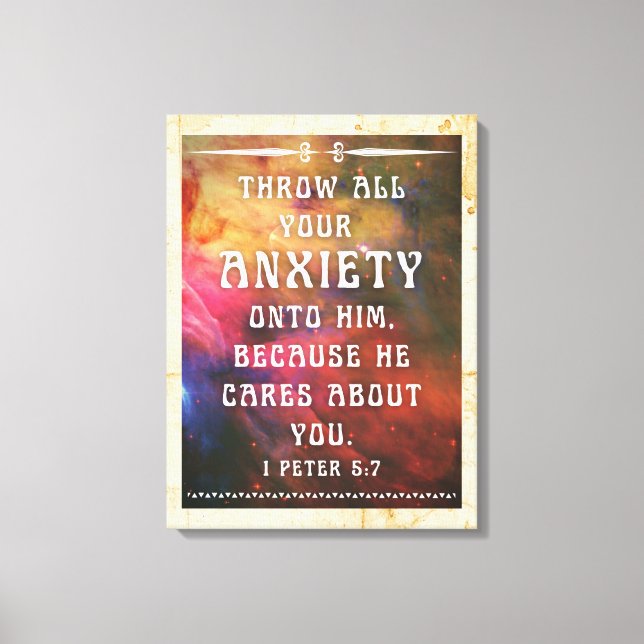 1 peter 5:7  canvas print (Front)