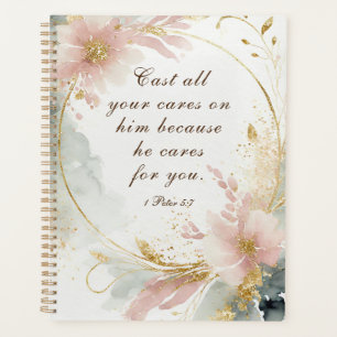 1 Peter 5:7 Cast All Your Cares on Him Bible Verse Planner